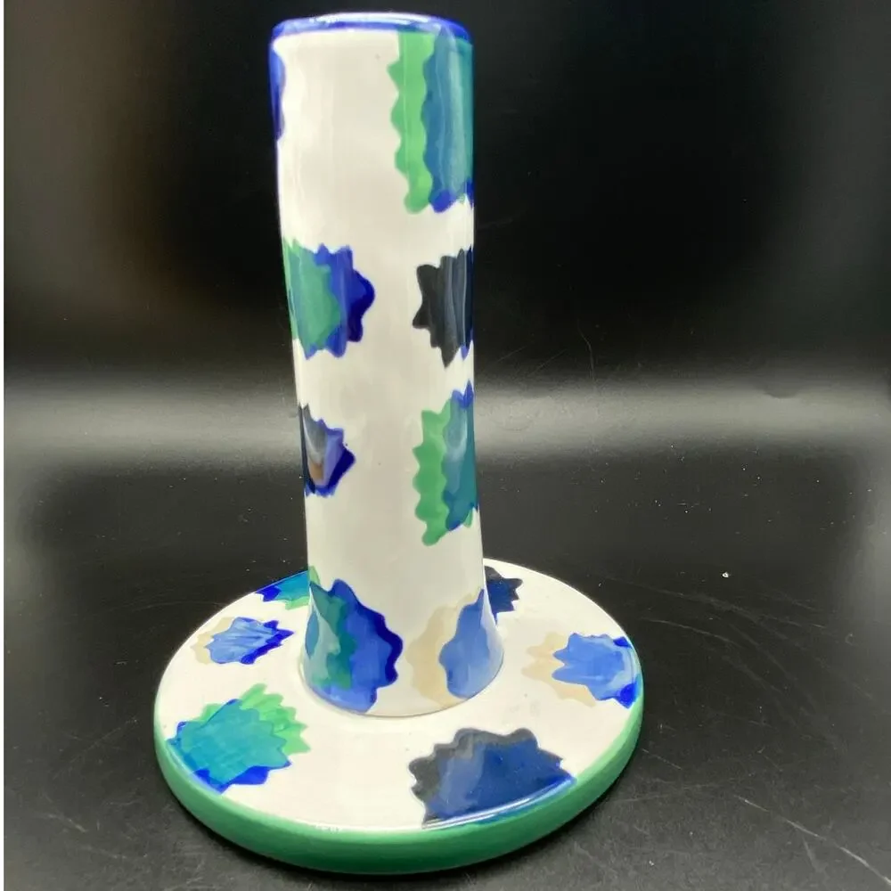 Blue White Motif‎ Emilia Taper Candle Holder Anthropologie Contemporary
